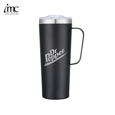 28 oz Stainless Steel Double-Walled Tall Mug w/ Slide Lid Laser