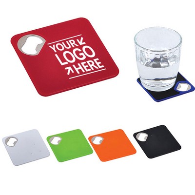 2-in-1 Plastic Bottle Opener w/Tea Cup Coaster