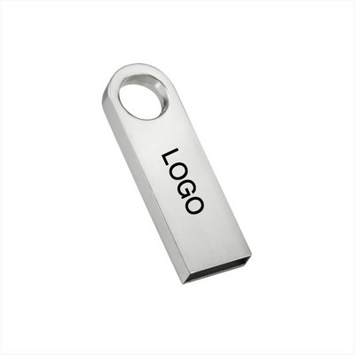 Mini Portable Capless Metal Key Ring USB Drive(16GB)