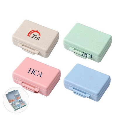 9 Compartments Wheat Straw Pill Box