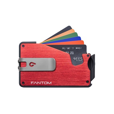 Fantom S. Wallet, Slim, Red with Money Clip