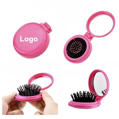 Pocket Hair Brush With Mirror