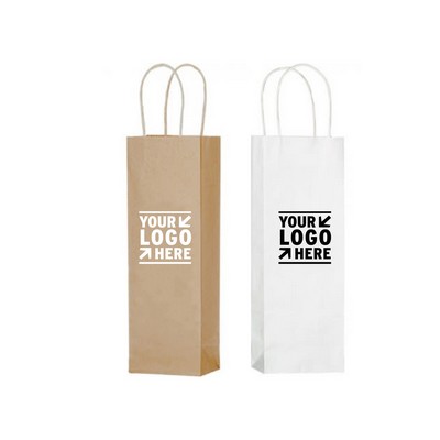 5 1/2 x 13 Paper Wine Bag with Twisted Paper Handle