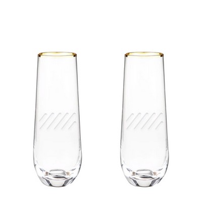 Twine Living Co. Gilded 10 oz. Champagne Flute (set of 2)