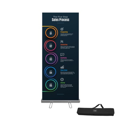 Premium 33" x 79" Retractable Banner Display Kit - Graphic, Hardware, Case