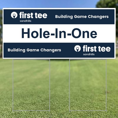 18" X 40" Hole In One Corrugated Plastic Tee Sign Kit (Single-Sided)