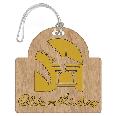 Wooden Bag Tag - 3.5" Square - 2 Sided Printing