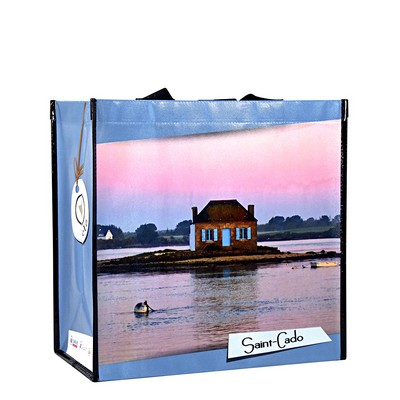 Custom Full-Color Laminated Non-Woven Promotional Tote Bag 15"x15"x6"