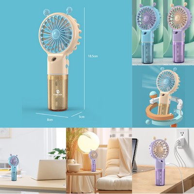 Cute Snail Portable Hand held Misting Fan Summer Spray Fan W/Water Tank