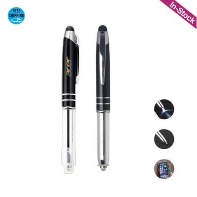 3-in-1 Stylus Pen with LED Flashlight