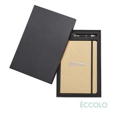 Eccolo® Krafty Journal/Kurt Pen/Stylus Gift Set - (M) 5¾"x8¼" Black