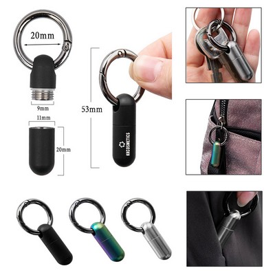 Titanium Alloy Portable Waterproof Pill Container Keychain