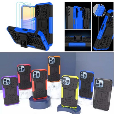 Kidder Galaxy A15 Shockproof Heavy Duty Case with Kickstand (Blue)