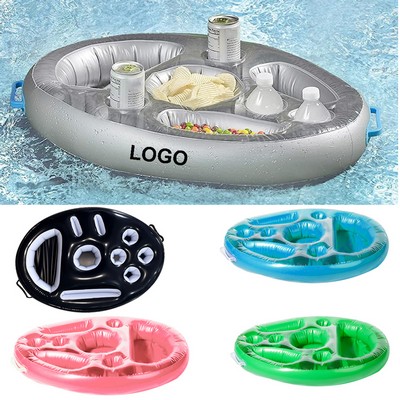 Large Capacity Inflatable Floating Serving Tray/Pool Drink Holder