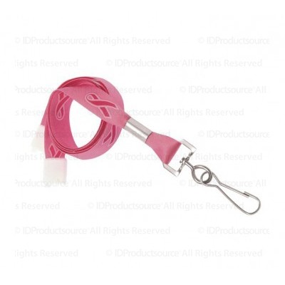 5/8" Breast Cancer Dye Sublimated Awareness Lanyards