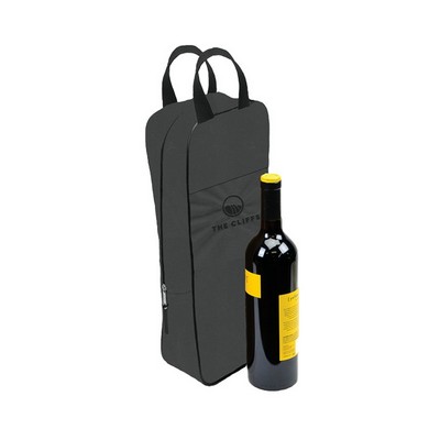 14 Oz. Waxed Canvas Single Bottle Wine Tote