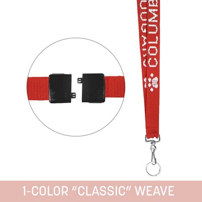 3/4" Woven Lanyard w/ Swivel Snap & Split Ring - "Classic" Weave