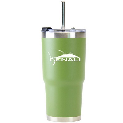 20 Oz. Stainless Double Wall Vacuum Insulated Travel Mug powder coated green