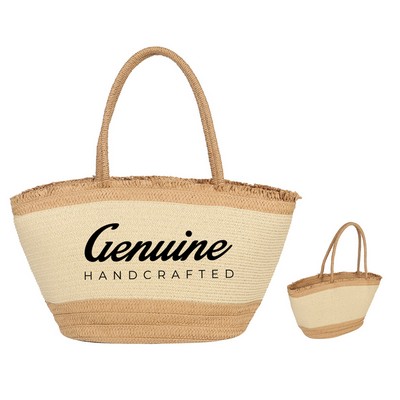 Retro Natural Straw Tote Bag