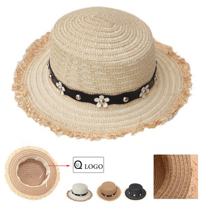 Summer Flower Beach Straw Hat For Adults