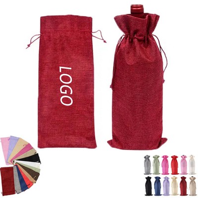 Wine Bottle Drawstring Gift Bag