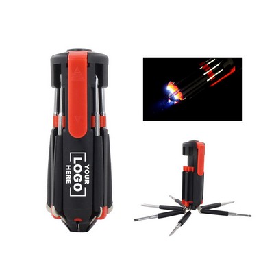 8-in-1 Screwdriver with LED Flashlight