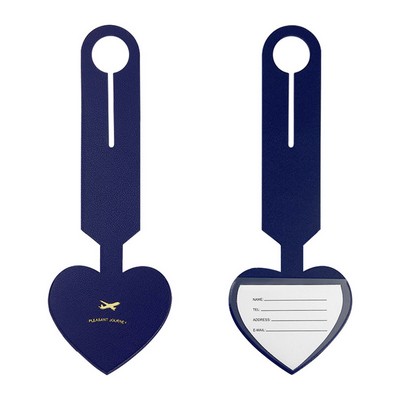 Portable PU Leather Customized Heart-shaped Luggage Tag