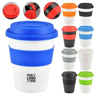 Reusable Plastic Coffee Cup with Silicone Lid