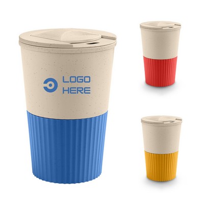 12Oz Wheat Straw Coffee Cup With Lid