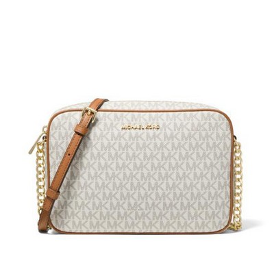 Michael Kors® Vanilla Jet Set Large Logo Crossbody Bag