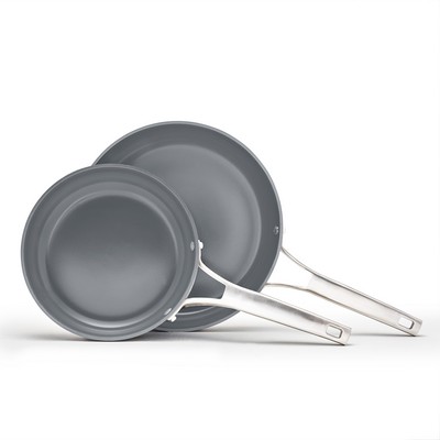 Calphalon® Premier™ Ceramic Nonstick 8" and 10" Frying Pan Set, Mushroom Grey