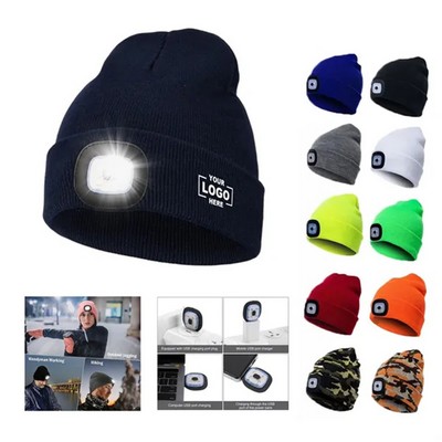 LED Light Up Winter Knit Beanie Hat