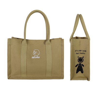 Cotton Linen Reinforced RPET Canvas Tote Bag