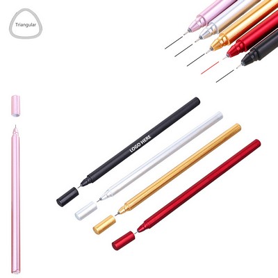 Metallic Color Triangular Barrel Plastic Pen