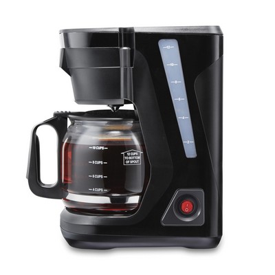 Proctor Silex Frontfill Compact 12 Cup Coffee Maker, Glass Carafe, Compatible With Smart Plugs, Blac