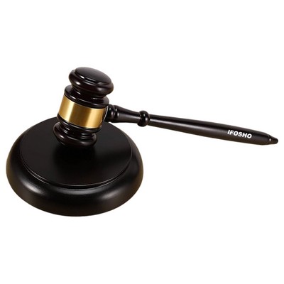 Wooden Gavel and Block Set Judge Hammer Prop for Meeting Lawyer Student and Auction