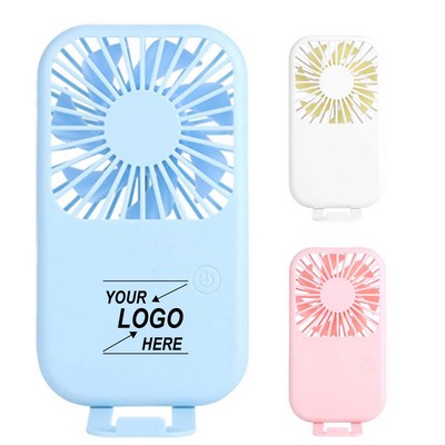 Portable Rechargeable Fan with Phone Holder and Adjustable Wind Speed