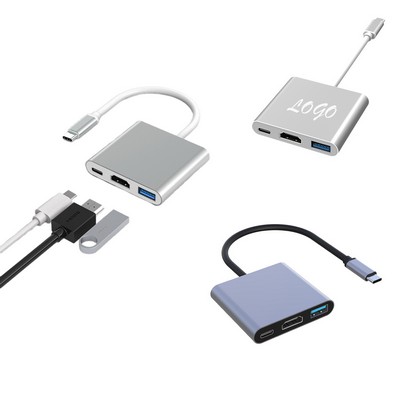 3-In-1 Hub for Laptops -PD HDMI USB Port