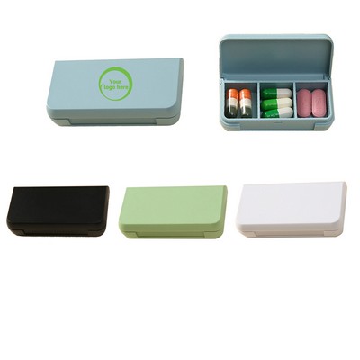 Portable Three-Compartment Pill Box