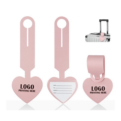 Heart Shape Traveler PU Leather Luggage Tag