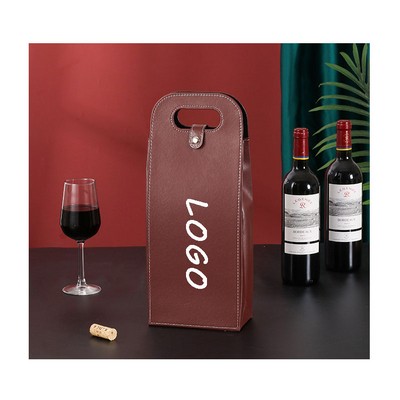 Reusable Wine Carriers Bag Double Bottle Leather