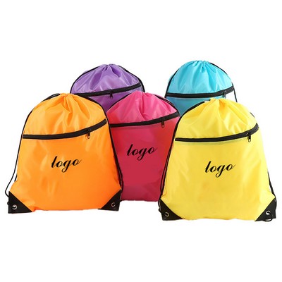 Drawstring Backpack W/ Zipper