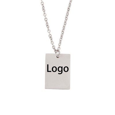 Stainless Steel Engraved Custom Necklace