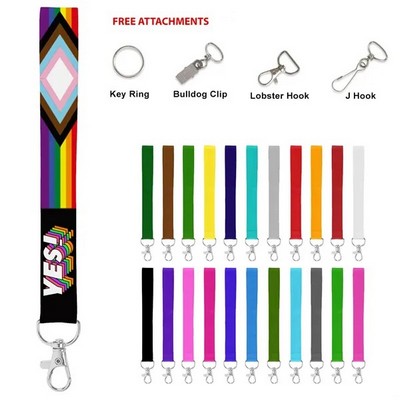 3/4"" Full Color Sublimated Wrist Keychain Lanyard W/ Lobst