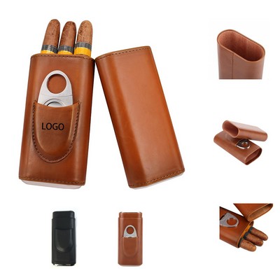 Leather Portable Cigar Case