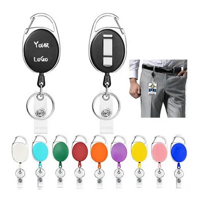 Retractable Badge Reel With Clip Lanyards For Keys Plastic