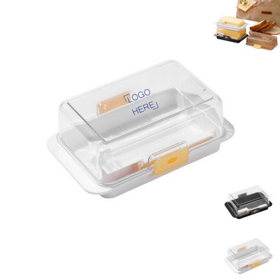 Plastic Butter Dish Container with Lid & Cutter