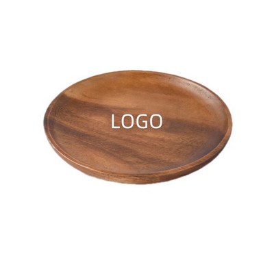 10 Inch Walnut Wood Round Serving Tray Cheese Board