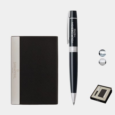 SHEAFFER® Executive Gift Set Glossy Black 300 Ballpoint Pen with Business Card Holder