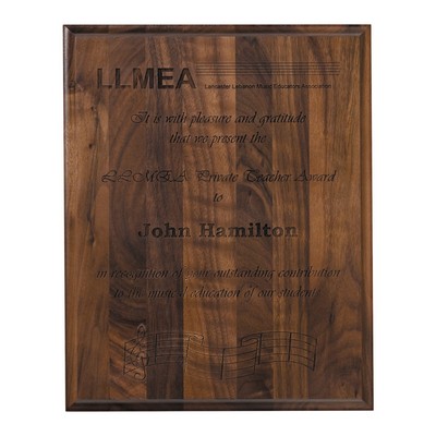 Laser Engraved Genuine Walnut Base Plaque (8"x 10")